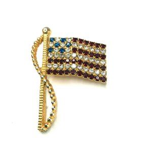 Vintage Pin Rafaelia USA Flag Red White Blue Stars 4th of July